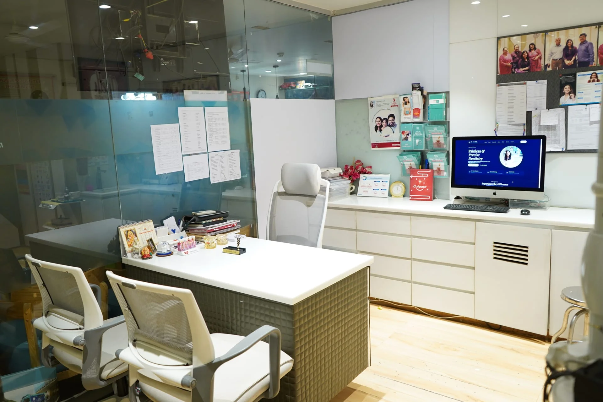 Comfortable dental consultation room at Radix Cosmo Dental, East Delhi